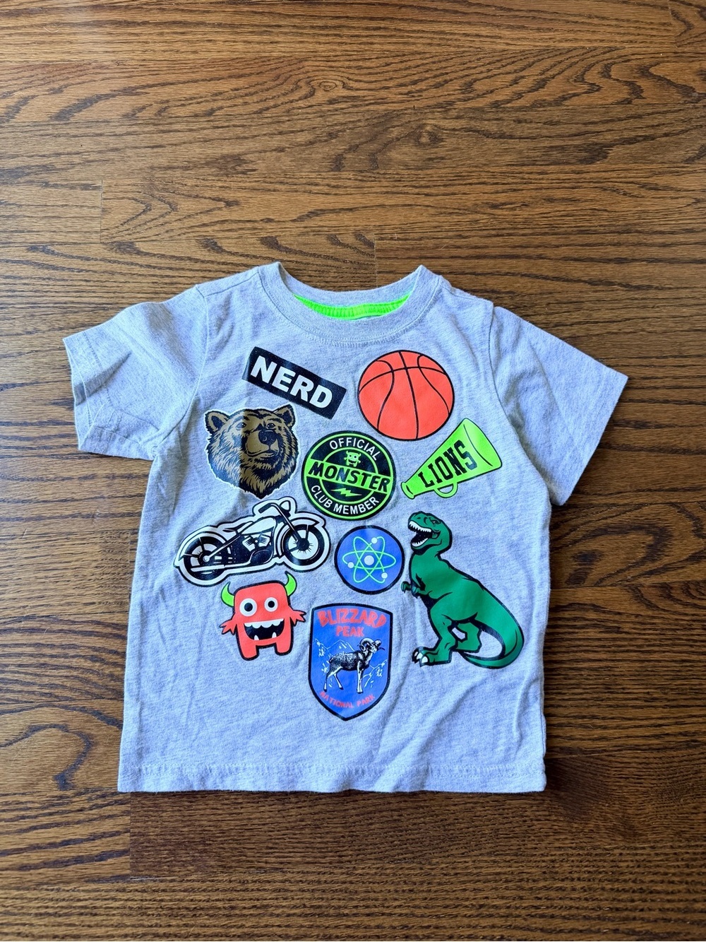 🍭6/$30 Healthtex boy's gray short sleeve dinosaur basketball graphic tee - 3T